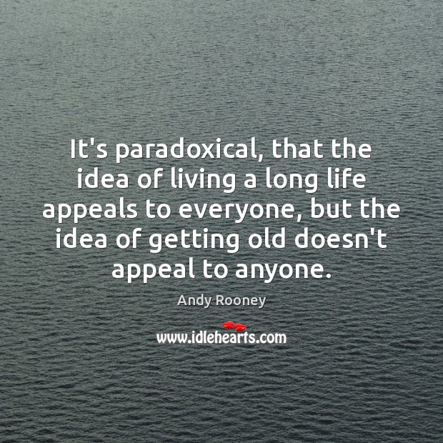 It’s paradoxical, that the idea of living a long life appeals to Image