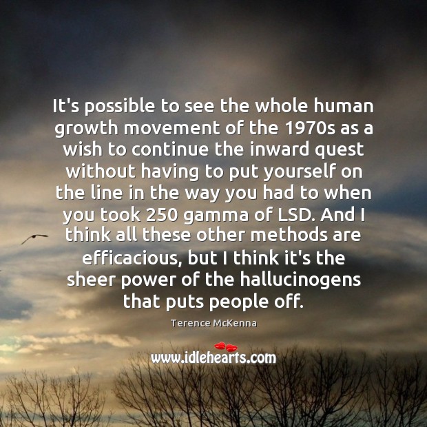 It’s possible to see the whole human growth movement of the 1970s Terence McKenna Picture Quote