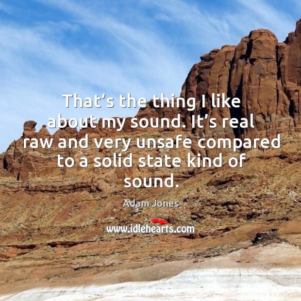 It’s real raw and very unsafe compared to a solid state kind of sound. Adam Jones Picture Quote