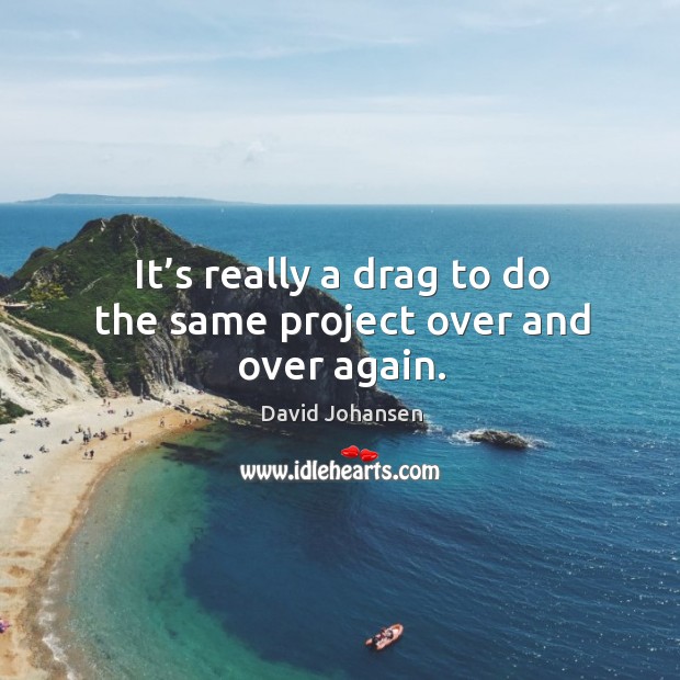 It’s really a drag to do the same project over and over again. David Johansen Picture Quote