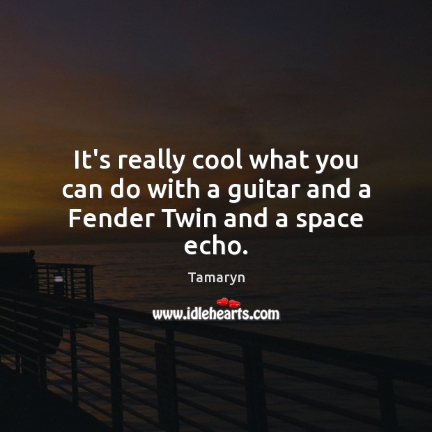 It’s really cool what you can do with a guitar and a Fender Twin and a space echo. Tamaryn Picture Quote
