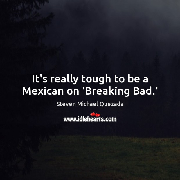It’s really tough to be a Mexican on ‘Breaking Bad.’ Steven Michael Quezada Picture Quote