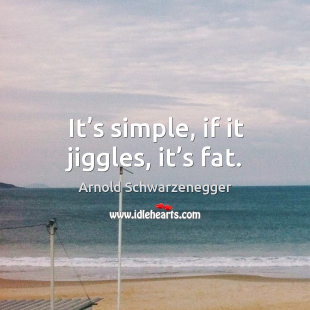 It’s simple, if it jiggles, it’s fat. Image