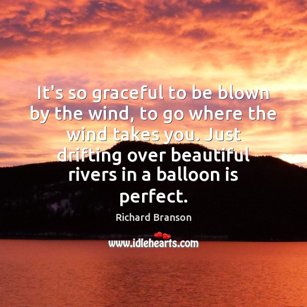 It’s so graceful to be blown by the wind, to go where Richard Branson Picture Quote