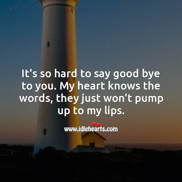 Its so hard to say good bye to you Goodbye Quotes Image