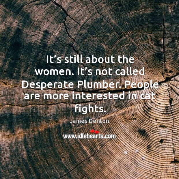 It’s still about the women. It’s not called desperate plumber. People are more interested in cat fights. Image