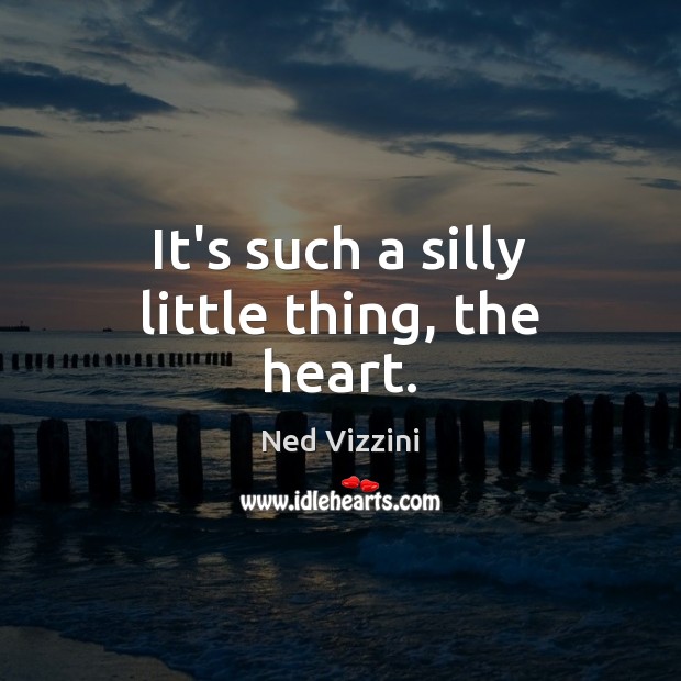 It’s such a silly little thing, the heart. Ned Vizzini Picture Quote