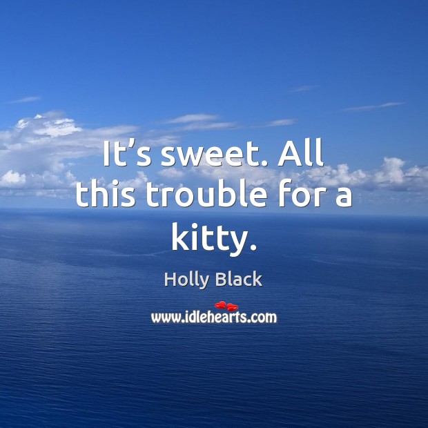 It’s sweet. All this trouble for a kitty. Holly Black Picture Quote
