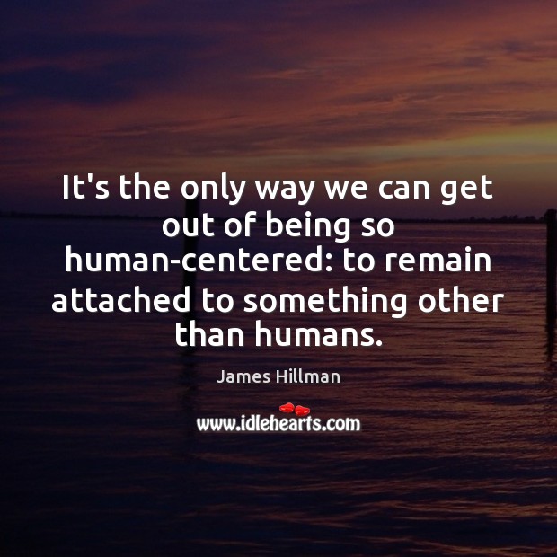 It’s the only way we can get out of being so human-centered: James Hillman Picture Quote