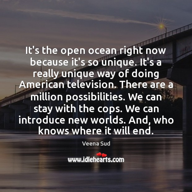 It’s the open ocean right now because it’s so unique. It’s a Image