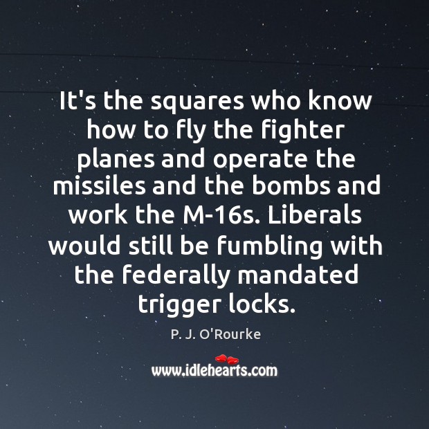 It’s the squares who know how to fly the fighter planes and P. J. O’Rourke Picture Quote