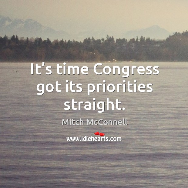 It’s time congress got its priorities straight. Image