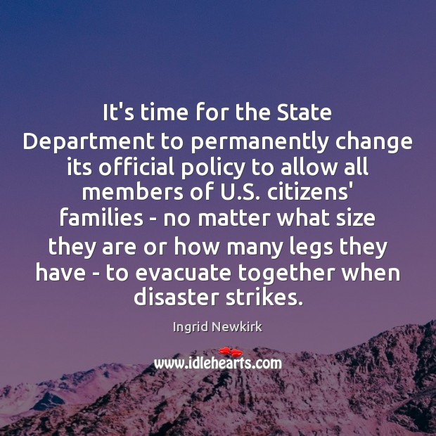 It’s time for the State Department to permanently change its official policy Image