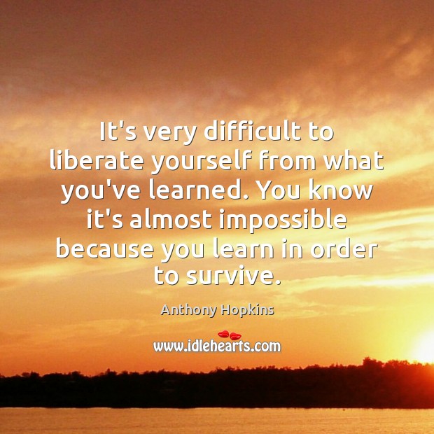It’s very difficult to liberate yourself from what you’ve learned. You know Liberate Quotes Image