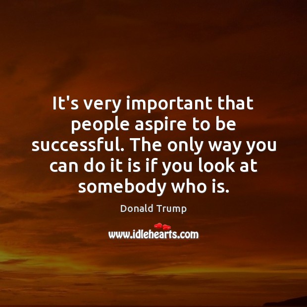 It’s very important that people aspire to be successful. The only way To Be Successful Quotes Image