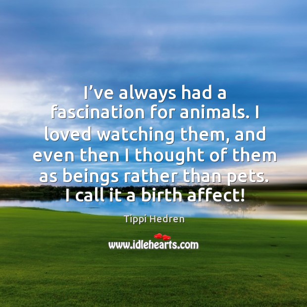 I’ve always had a fascination for animals. I loved watching them Image