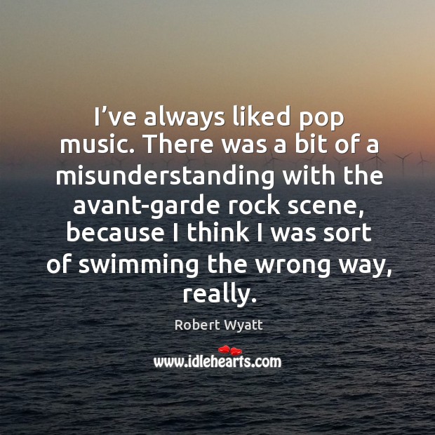 I’ve always liked pop music. There was a bit of a misunderstanding with the avant-garde Image