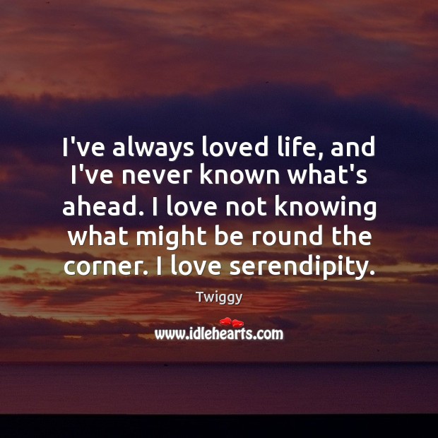 I’ve always loved life, and I’ve never known what’s ahead. I love Twiggy Picture Quote
