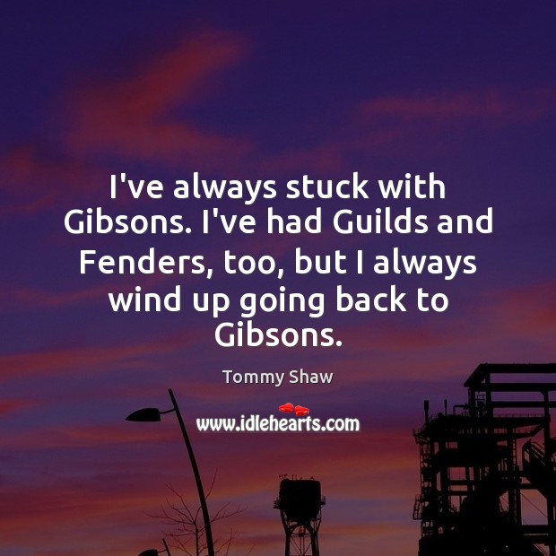 I’ve always stuck with Gibsons. I’ve had Guilds and Fenders, too, but Tommy Shaw Picture Quote