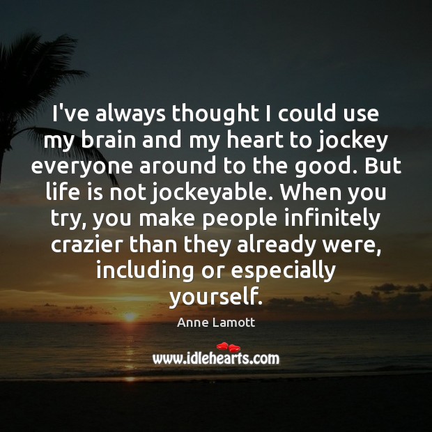 I’ve always thought I could use my brain and my heart to Anne Lamott Picture Quote