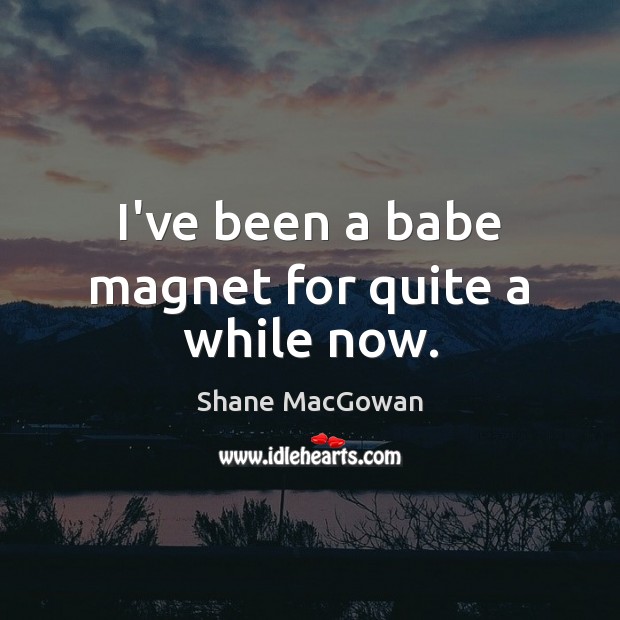 I’ve been a babe magnet for quite a while now. Shane MacGowan Picture Quote