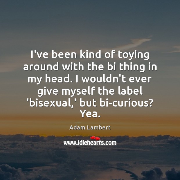I’ve been kind of toying around with the bi thing in my Adam Lambert Picture Quote