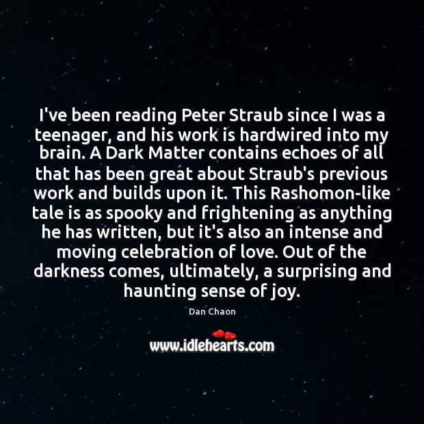 I’ve been reading Peter Straub since I was a teenager, and his Image