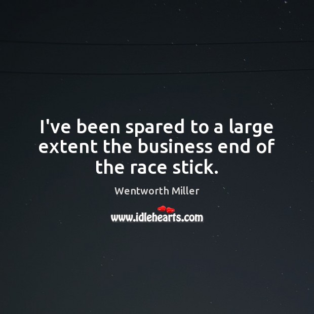 I’ve been spared to a large extent the business end of the race stick. Wentworth Miller Picture Quote