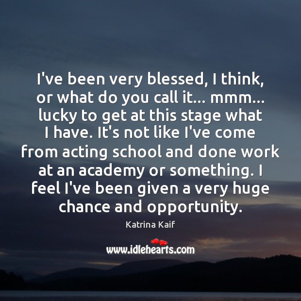 I’ve been very blessed, I think, or what do you call it… Katrina Kaif Picture Quote