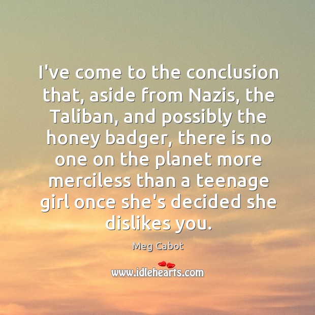 I’ve come to the conclusion that, aside from Nazis, the Taliban, and Meg Cabot Picture Quote