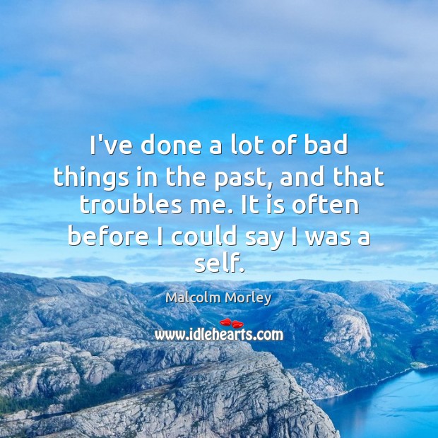 I’ve done a lot of bad things in the past, and that Malcolm Morley Picture Quote