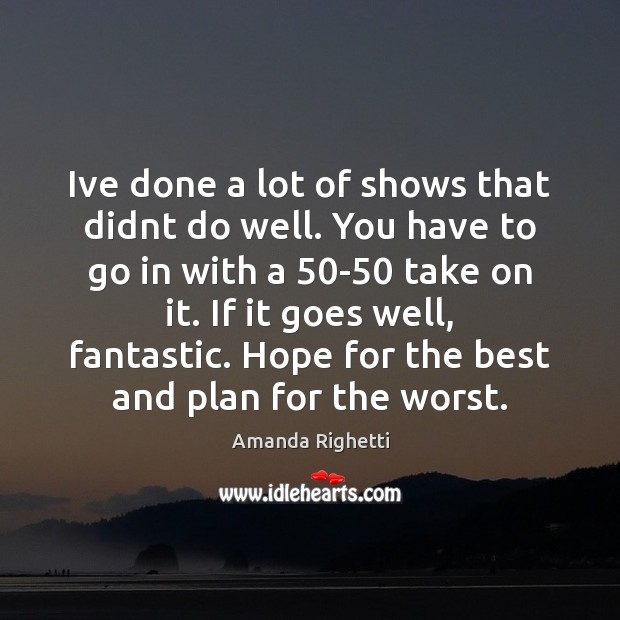 Ive done a lot of shows that didnt do well. You have Plan Quotes Image