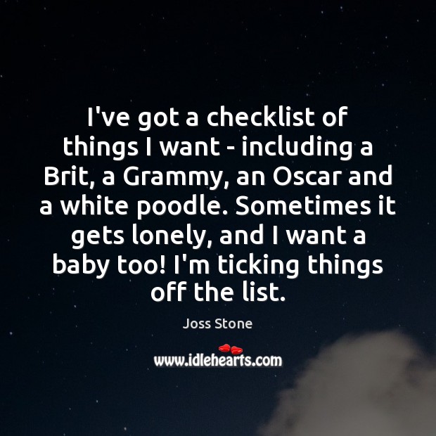 I’ve got a checklist of things I want – including a Brit, Image