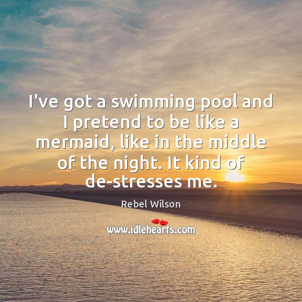 I’ve got a swimming pool and I pretend to be like a Rebel Wilson Picture Quote