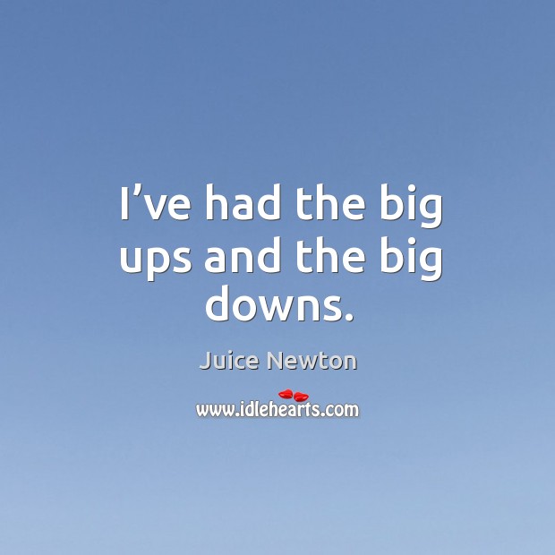 I’ve had the big ups and the big downs. Juice Newton Picture Quote