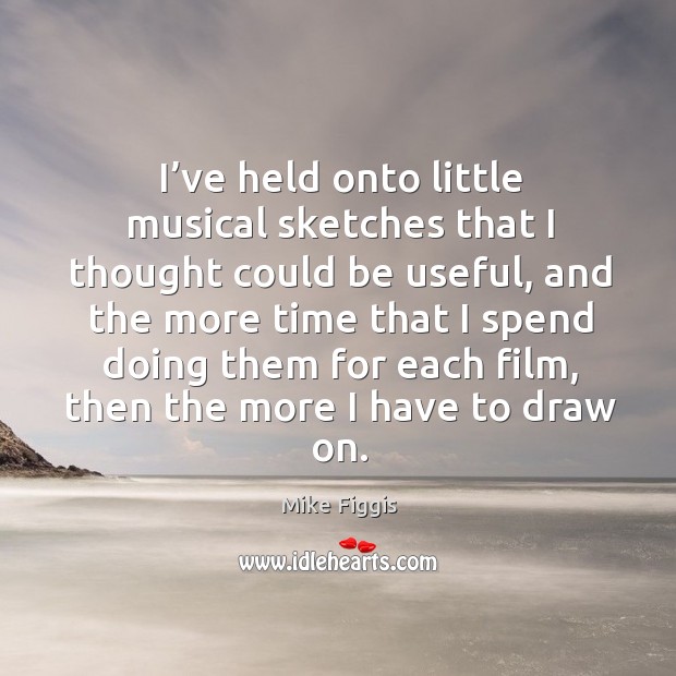 I’ve held onto little musical sketches that I thought could be useful, and the more time that Image