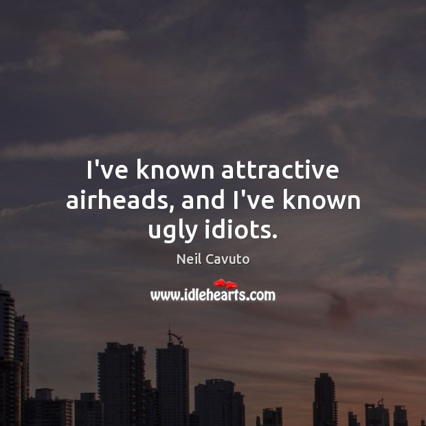 I’ve known attractive airheads, and I’ve known ugly idiots. Image