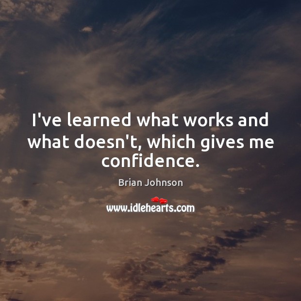 I’ve learned what works and what doesn’t, which gives me confidence. Confidence Quotes Image
