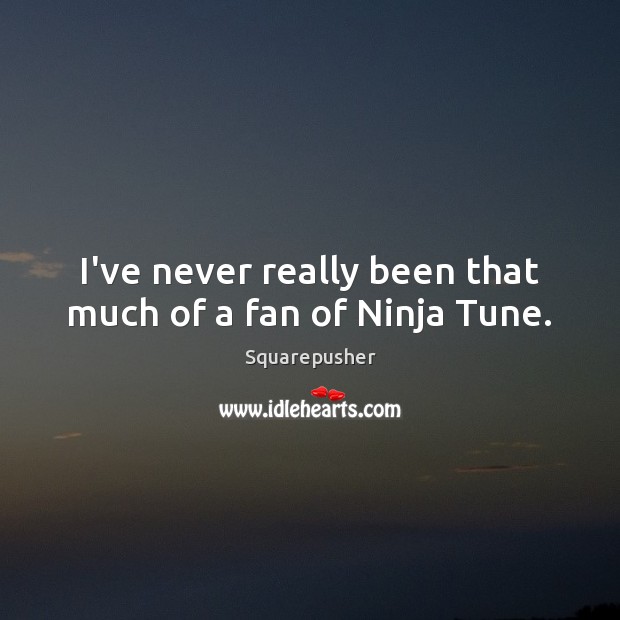 I’ve never really been that much of a fan of Ninja Tune. Squarepusher Picture Quote