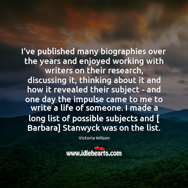I’ve published many biographies over the years and enjoyed working with writers Image