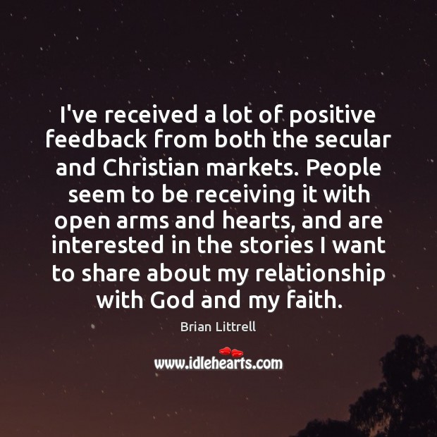 I’ve received a lot of positive feedback from both the secular and Image