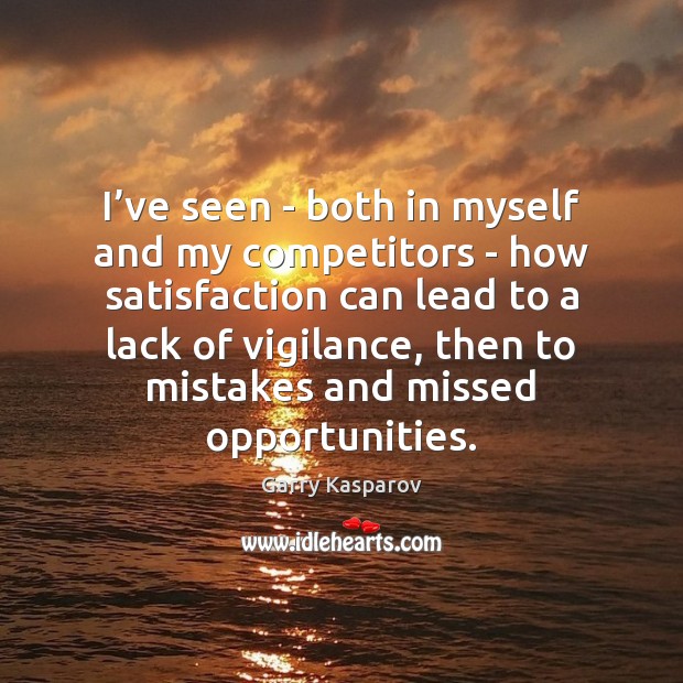 I’ve seen – both in myself and my competitors – how Image