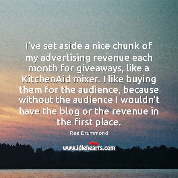 I’ve set aside a nice chunk of my advertising revenue each month Image