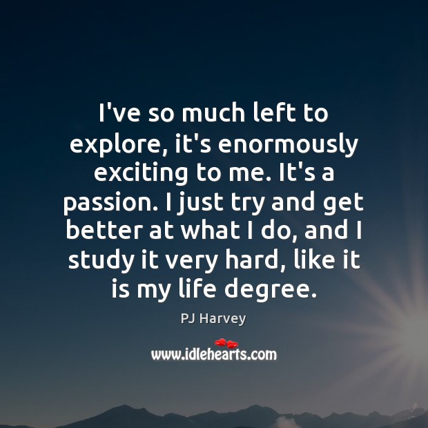 I’ve so much left to explore, it’s enormously exciting to me. It’s PJ Harvey Picture Quote