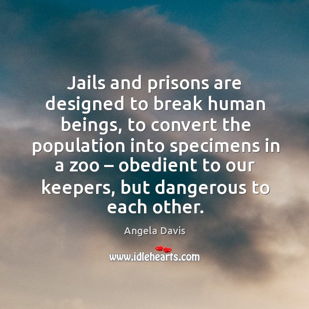 Jails and prisons are designed to break human beings, to convert the population into Image