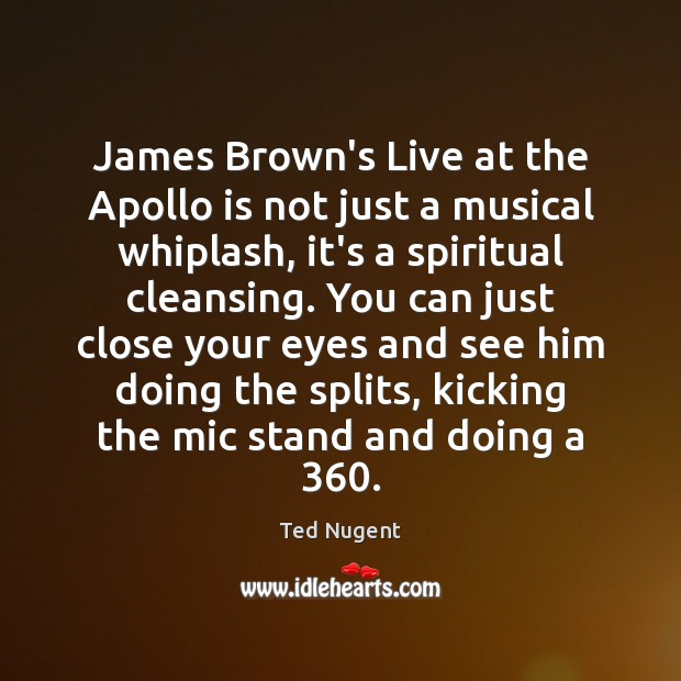 James Brown’s Live at the Apollo is not just a musical whiplash, Ted Nugent Picture Quote