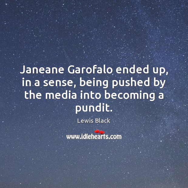 Janeane Garofalo ended up, in a sense, being pushed by the media into becoming a pundit. Image