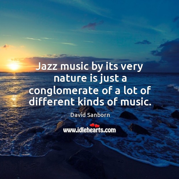 Jazz music by its very nature is just a conglomerate of a lot of different kinds of music. David Sanborn Picture Quote