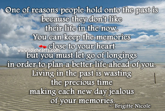 Living in the past is wasting the precious time Brigitte Nicole Picture Quote