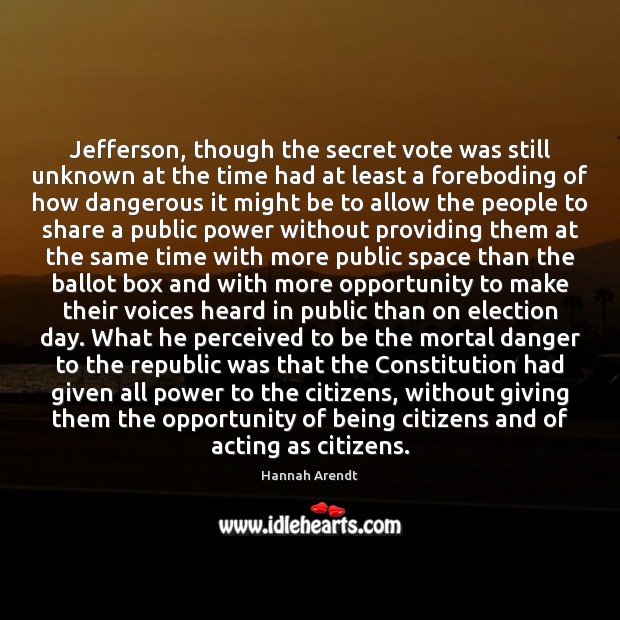 Jefferson, though the secret vote was still unknown at the time had Image